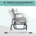 thumbnail image 4 of 2-Person Grey Wicker Outdoor Glider Bench - Patio Swing Loveseat for Backyard, Garden, Poolside Relaxation - Durable Steel Frame & PE Rattan Design, 47" Wide, 4 of 7