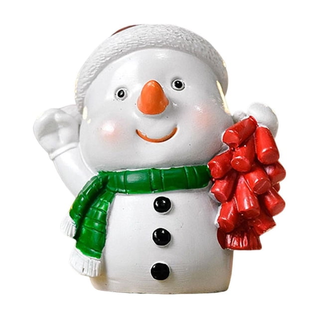 GUOOL Christmas Resin Figurine Prop Decorations Creative Crafts Statues for Home Party Snowman