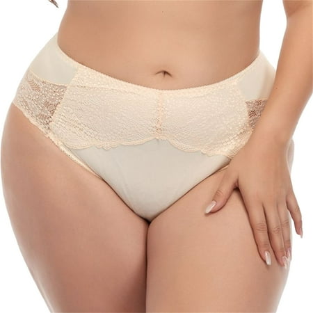Womens Underwear No Wedgie Lace Sexy Triangle High Waist Large Size Brief Stretch No Show Panties