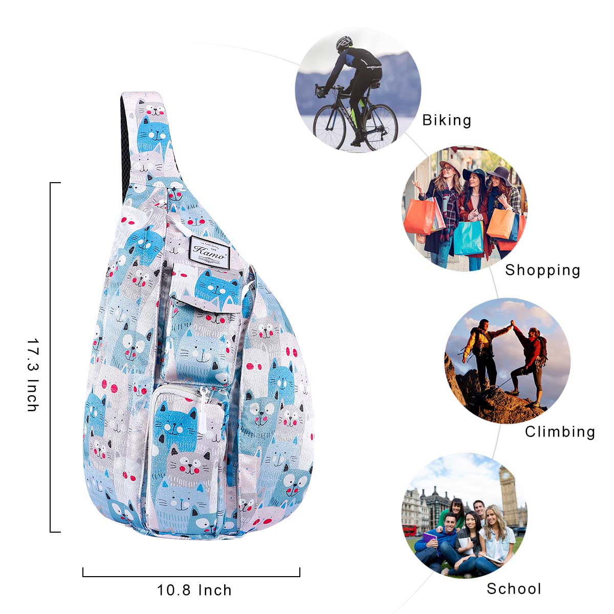 Codoule Waterproof Sling Bag Crossbody Backpack for Men Women Sling Backpack Hiking Daypack Multipurpose Cross Body Chest Bag