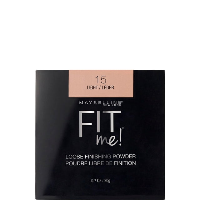 Maybelline New York Fit me Loose Finishing Face Powder, Mineral-based formula, Help control Shine and Smooth Skin, Perfect Finishing Touch to your Makeup Base, Light, 15, 20 g