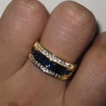 thumbnail image 2 of Womens 18k Gold Plated Ring with Zirconia Sapphire Inlay Artificial Gemstones European American Customizable Ring Elegant Jewelry Gift for Her, 2 of 2