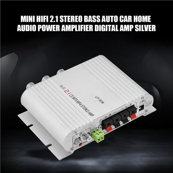 Methold Mini HiFi 2.1 Stereo Bass Auto Car Home Audio Amplificador de potencia Amplificador digital Plata Cables de audio/vídeo