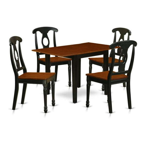 East West Furniture Dining Room Set Black & Cherry, NDKE5-BCH-W