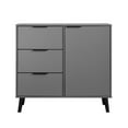 thumbnail image 6 of Gzxs Modern Storage Cabinet, 31.5" Wooden Buffet Sideboard with 3 Drawers & Adjustable Shelf, Single Door Accent Side Cabinet Cupboard, Gray, 6 of 8