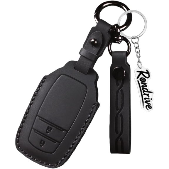 Key Fob Cover Compatible with Toyota RAV4 Camry Tacoma Corolla Sienna Tundra Prius Grand Highlander 2018-up Keychain Case Holder Protector,2-BTN-Black