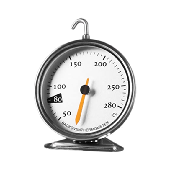Anvazise Oven Thermometer Sturdy Construction Heat Resistant Metal Hanging Type Instantly Read Oven Grilling Thermometer for Home Silver