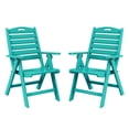 thumbnail image 5 of WestinTrends Azura HDPE Adjustable Highback Folding Outdoor Patio Dining Chairs Set of 2, Turquoise, 5 of 14