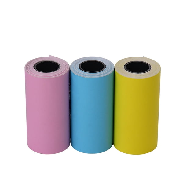 Rouleau de papier autocollant couleur imprimable Papier thermique direct  avec auto-adhésif 57 x 30 mm (2,17 x 1,18 pouces) pour imprimante thermique  de poche PeriPage A6 pour mini imprimante photo PAPERANG P1/P2