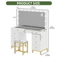 thumbnail image 6 of Uforic 8-Drawer Makeup Vanity Desk with Stool and Hollywood LED Mirror, White, 6 of 9
