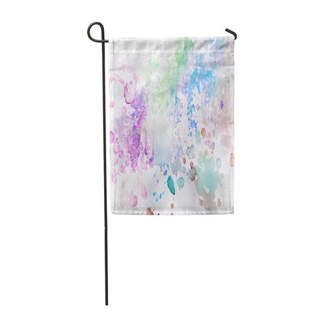 SIDONKU Watercolor Color Abstract Ink Painting Combined Flowers on Orange Garden Flag Decorative Flag House Banner 28x40 inch