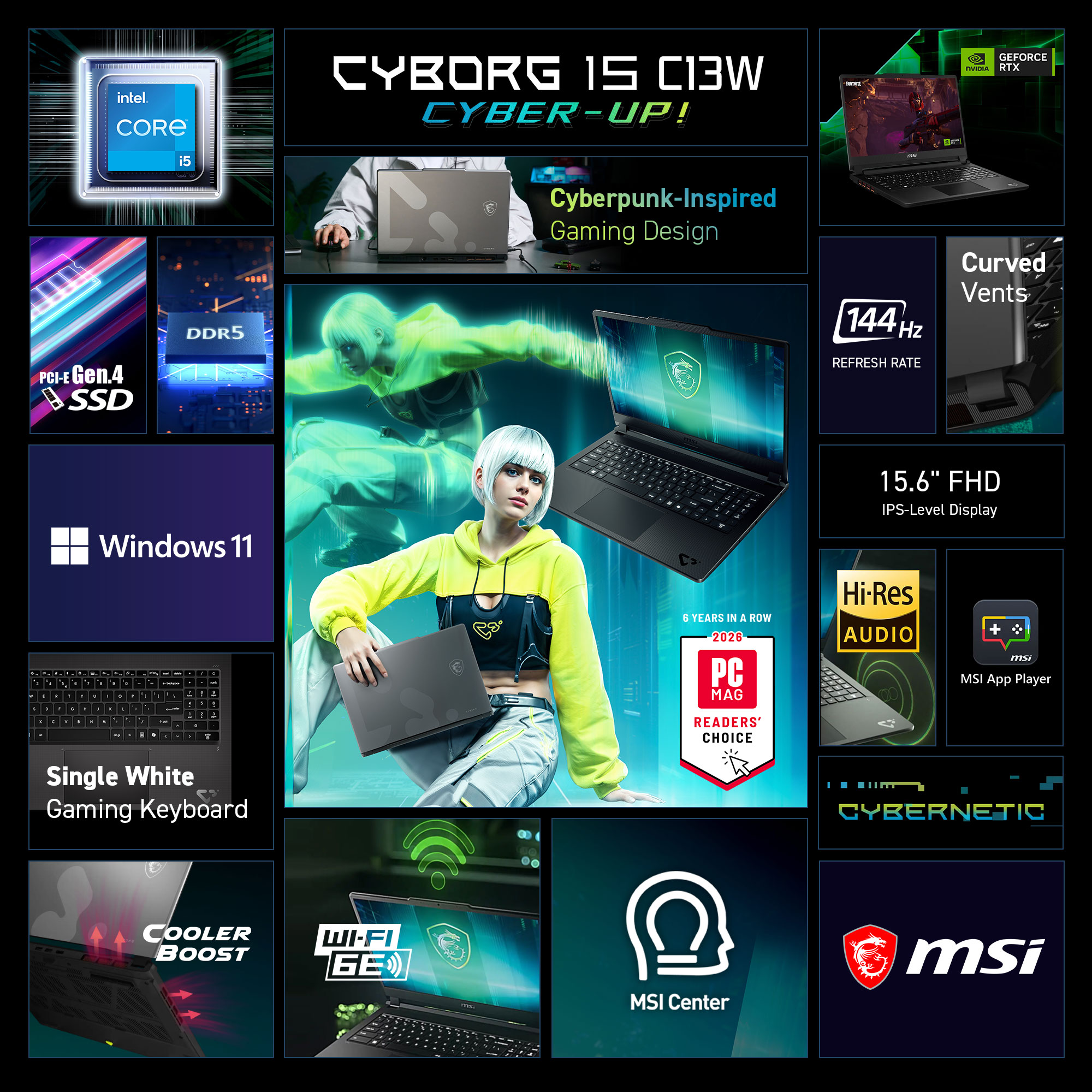 MSI Cyborg 15.6" 144Hz Gaming Laptop photo 3