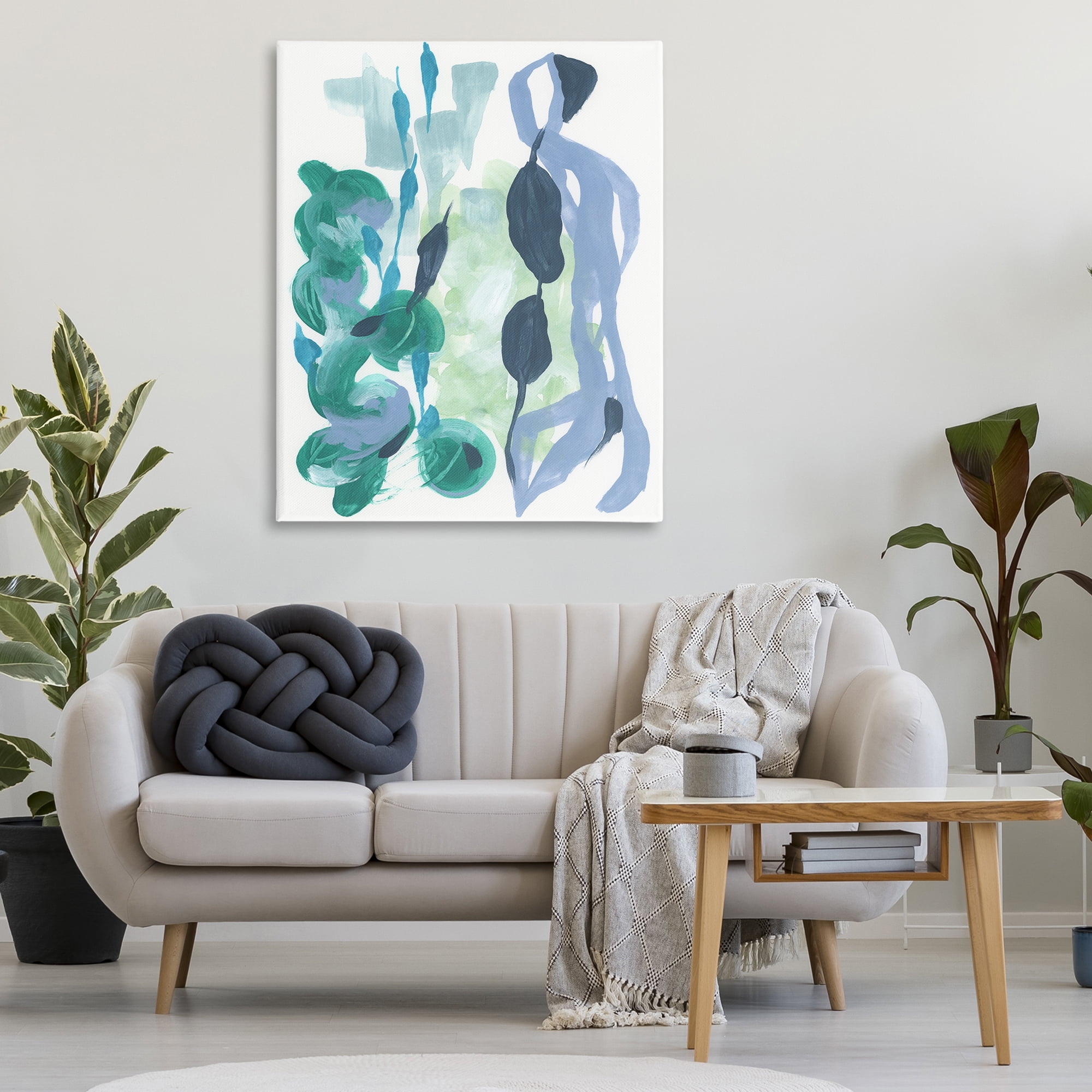 Stupell Industries Vegetative Paint Shapes Abstract Painting Wrapped Canvas Art Print Wall Art, 36 x 48