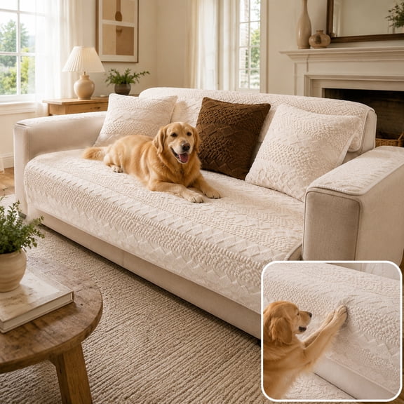 Washable Non-Slip Sofa Cover, Pet Friendly Couch Protector Slipcover for Dogs 27.56"X70.87"