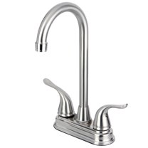 Kingston Brass KB2498YL Yosemite Two-Handle 2-Hole Deck Mount Bar Faucet in Brushed Nickel