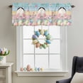 thumbnail image 3 of Valance Curtains for Kitchen Windows Spring Easter Eggs Bunny Tail Floral Rod Pocket Valance Floral on Colorful Wood Short Window Curtain Topper for Bedroom Living Room Bathroom 54x18in,1&nbsp;Panel, 3 of 9