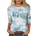thumbnail image 2 of Summer T-shirt Imprimé à Manches 3/4 Manches Courtes Manches Courtes Femmes for Femmes 2023 Casual sur Clearance, 2 of 5