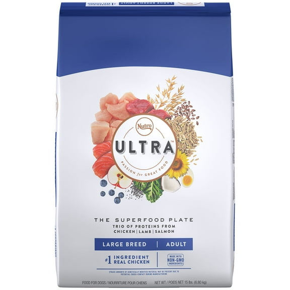 NUTRO ULTRA Adult Large Breed High Protein Natural Dry Dog Food with a Trio of Proteins from Chicken Lamb and Salmon