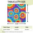 thumbnail image 2 of Colorful Rainbow Tie Dye Spiral Pattern Square Fitted Tablecloth with Elastic Edge,Square Table Cover,Washable Elastic Table Cover for Home Kitchen Party Decor 34"x34", 2 of 6