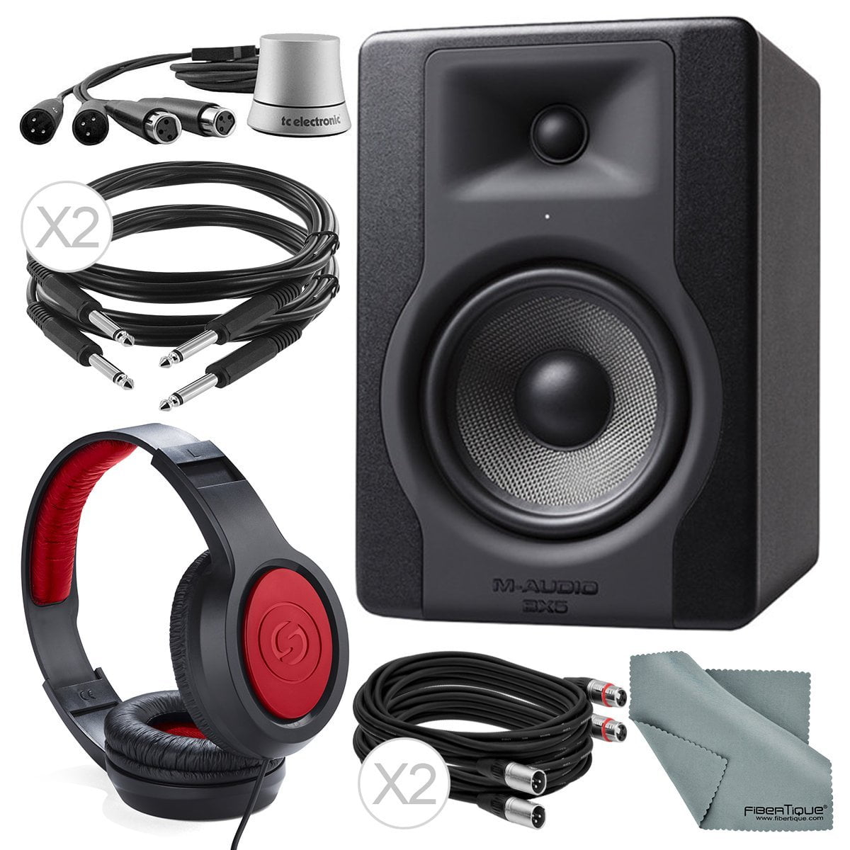 MAudio BX5 D3 5 100W Powered Studio Reference Monitor and Deluxe