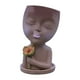 thumbnail image 2 of Maceta de resina Smiling Girl con flores - maceta decorativa de 7,67 pulgadas para regalo en casa, oficina o jardín, 2 of 4