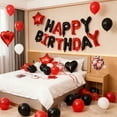thumbnail image 3 of 43pcs Set 16-Inch Black and Red Birthday Letter Banner Balloon Kit, Red & Heart Theme for Valentine'S Day Couple Romantic Party Decorations, Wedding Anniversary Celebration Scene Decoration, 3 of 5