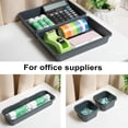 thumbnail image 4 of Interlocking Desk Drawer Organizer Tray Plastic Shallow Narrow Drawer Organizers Separators, 4 of 4
