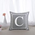 thumbnail image 2 of Funda de almohada gris Alfabeto inglés C Funda de almohada Funda de cojín moderna Funda de almohada cuadrada Decoración para sofá Cama Silla Coche 18 x 18 pulgadas JFHHH pequeña, 2 of 5