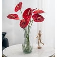 thumbnail image 3 of 8 Pcs 23-5/8 inch Artificial Anthurium Flowers Real Touch Fake Flower for Table Centerpieces Arrangement and Bridal Wedding Festival Decor Flower Arrangement (Red), 3 of 5