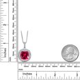 thumbnail image 6 of Gem Stone King 925 Sterling Silver Red Created Ruby and White Moissanite Pendant Necklace for Women (8.66 Cttw, Cushion 12MM, with 18 inch Silver Chain), 6 of 6