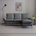 thumbnail image 3 of [Modern 81" L-Shaped Sectional Sofa with Reversible Chaise in Technical Leather], 3 of 12