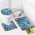 thumbnail image 4 of 4Pcs Cute Dolphin Coral Shower Curtain Set with Toilet Lid Cover Non-Slip Rugs for Bathroom, Fish Seaweed Cartoon Ocean Animal Shower Curtain Bathroom Sets with Hooks, 72x72 Inch, 4 of 8