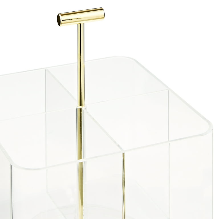 Rotating Desk Organizer, 4 Compartments, Clear photo 4