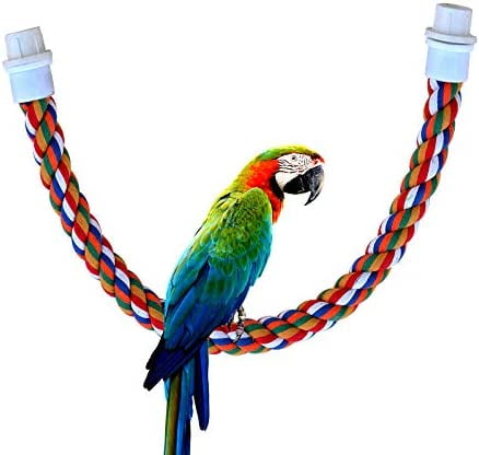 Bendable Bird Rope Perch Swing Perches Chew Perches Climbing Rope for  Parrot Parakeets , 9.6inch Length 