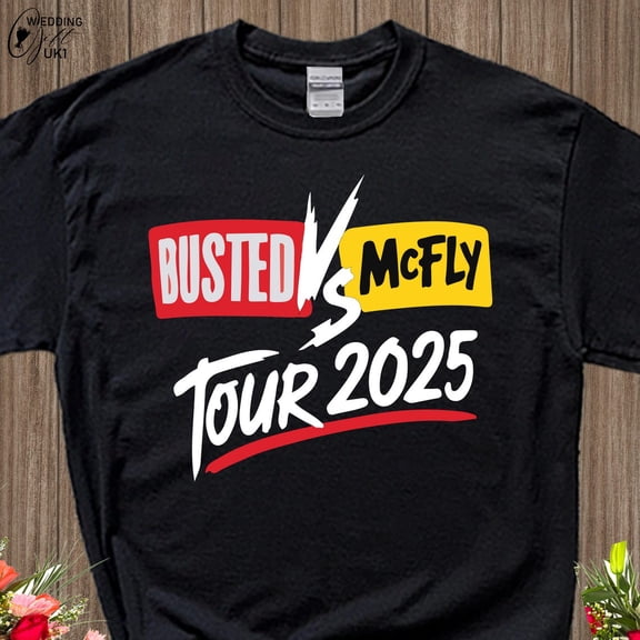 Busted vs McFly T-Shirt, Busted &McFly Tee for Fans, Busted vs McFly party Tshirt, Pop Rock Tshirt, Team Tour 2025 Tee, Music Tshirt