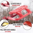 thumbnail image 3 of ArcticThrill Snow Sled for Kids - Snowtwin Sledge - Single Rider Racer Toboggan with Pull Rope; Outdoor Plastic Winter Sleigh for Toddlers & Kids, 3 of 8
