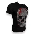 thumbnail image 2 of Playera Hombre Calavera En Pedrería Y Franja Roja Slim Fit, 2 of 8