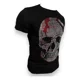 thumbnail image 2 of Playera Hombre Calavera En Pedrería Y Franja Roja Slim Fit, 2 of 8