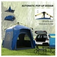 thumbnail image 4 of Outsunny 4 Person Pop Up Tent - Quick Setup Camping Tent with Sunshade, Doors & Windows - Automatic Hydraulic Family Travel Tent - Blue Blue + Polyester, 4 of 8