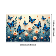 thumbnail image 1 of Beautiful Blue Butterflies and Pink Flowers Background Banner Party Decorations Backdrop Photography Props Spring Events Garden Parties Wedding Decorations, 1 of 4