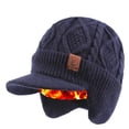 thumbnail image 2 of Gorro de invierno con orejeras y visera | Gorro de punto unisex para clima frío | Gorro grueso con forro polar para actividades al aire libre, viajes y ciclismo, 2 of 5
