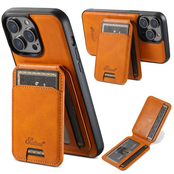 Wallet Case for iPhone 14 Pro, Compatible with MagSafe Magnetic Detachable Premium PU Leather Flip Case Cover with Card Slots Holder Kickstand for iPhone 14 Pro 6.1 Inch - Khaki