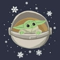 thumbnail image 2 of Junior's Star Wars: The Mandalorian Christmas The Child Space Cruise  Cowl Neck Sweatshirt, 2 of 4