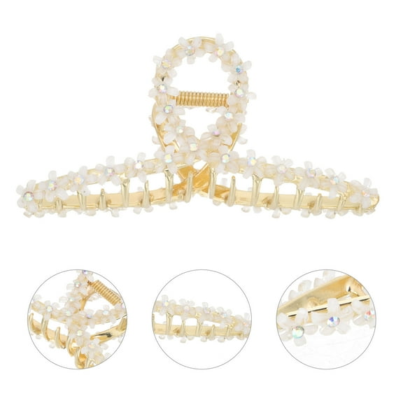 LOLIPPYY Small Rhinestone Hair Claw Metal Multi Color 11.6x5.5cm Hair Styling for Women 1Set