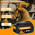 thumbnail image 2 of Batería JAUKIST de 20 V 8 Ah de repuesto para Dewalt Cordless, 2 of 6
