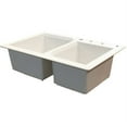 thumbnail image 3 of Transolid Radius 33in x 22in silQ Granite Drop-in Double Bowl Kitchen Sink with 2 AC Faucet Holes, In White, 3 of 4
