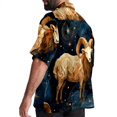 thumbnail image 3 of Aries Constellation Men's Casual Short Sleeve Button Down Shirts - Printed Summer Beach Tops for Men and Women, 3 of 6