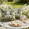 thumbnail image 5 of Cheapark Set of 2 Easter Bunny Pillow Covers 18x18 Inch Polyester Spring Decor for Sofa, 5 of 8