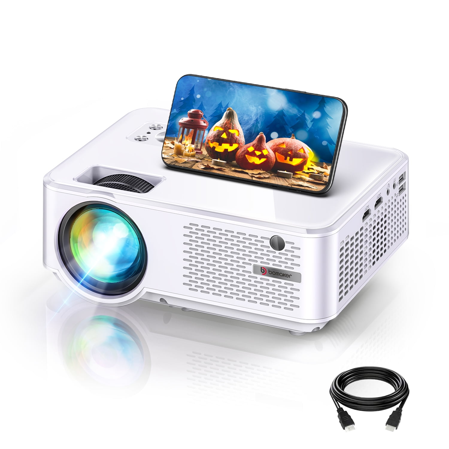 Wireless WiFi Projector with Screen Supports 1080P Full HD 