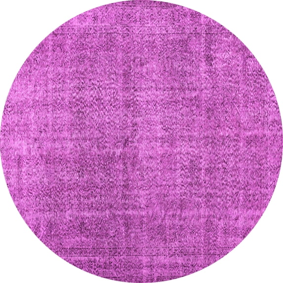 Ahgly Company Indoor Round Abstract Pink Contemporary Area Rugs, 3' Round